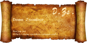 Deme Zsombor névjegykártya
